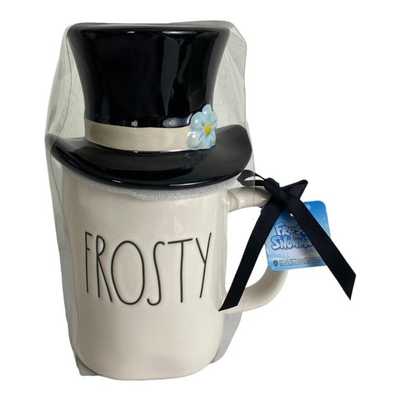 Rae Dunn  "FROSTY"  Canister w/Top Hat Topper Gift Christmas Holiday Mug NEW - Picture 3 of 8